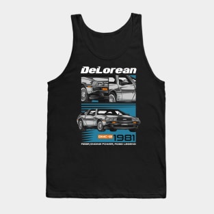 Futuristic Delorean Car Tank Top